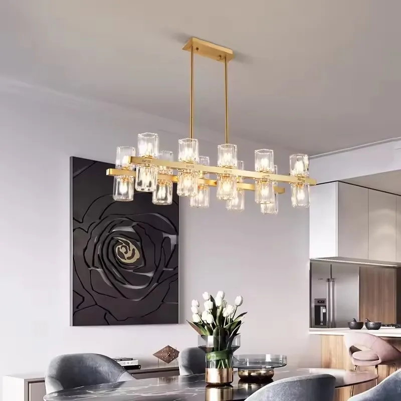 

Modern Copper Crystal LED Chandeliers for Hotel Hall Restaurant Living Room Designer Quality Suspension Hanging Light Home Decor