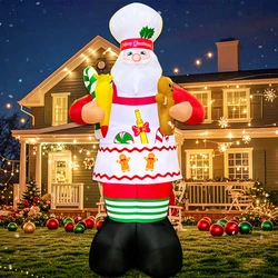 New 6FT/1.8M Merry Christmas Santa Claus Home Outdoor Inflatable Decoration LED Light New Year Garden Party Decor Gifts