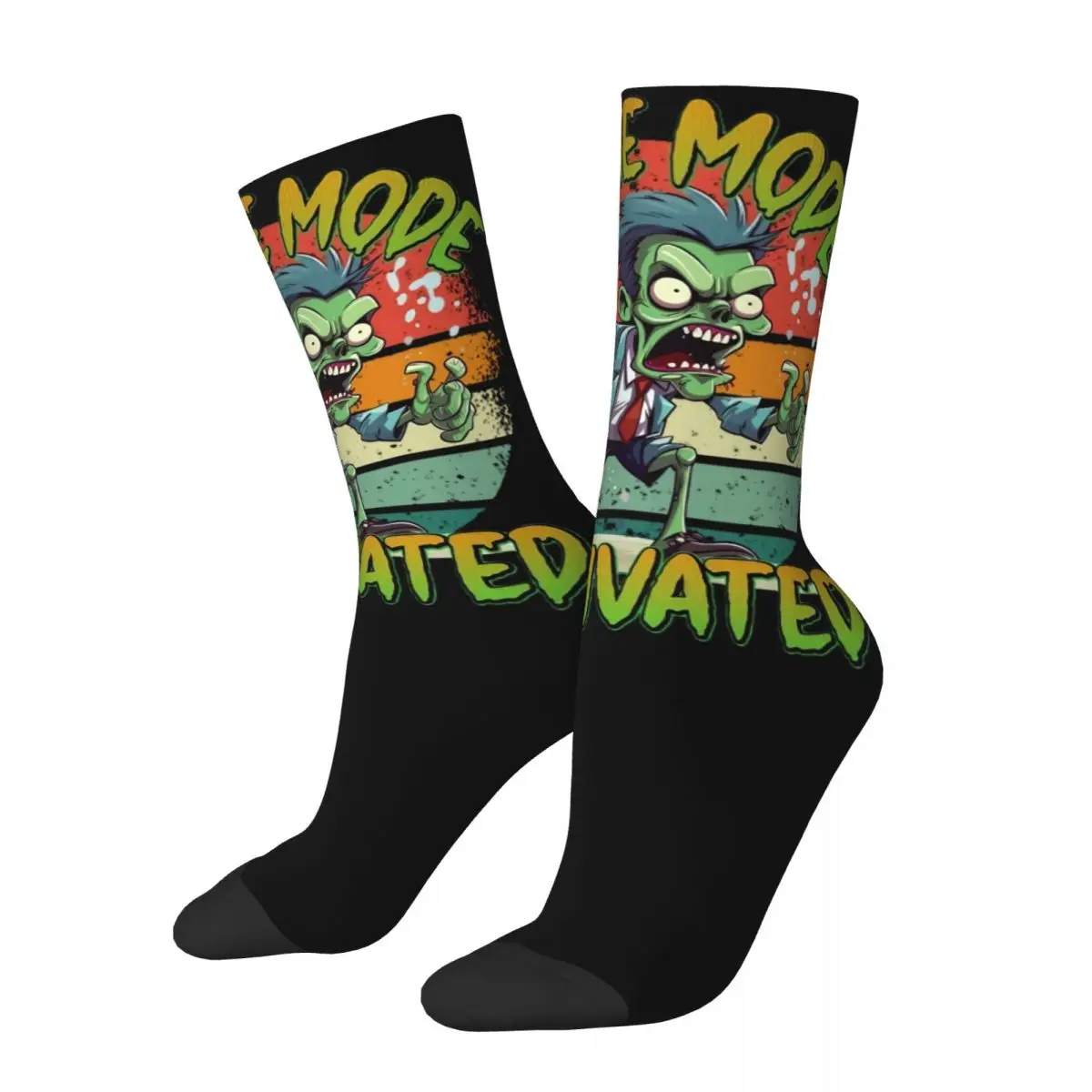 Harajuku Female Male Socks Zombie Mode Activated Merch Warm The Walking Dead Sport Socks All Season