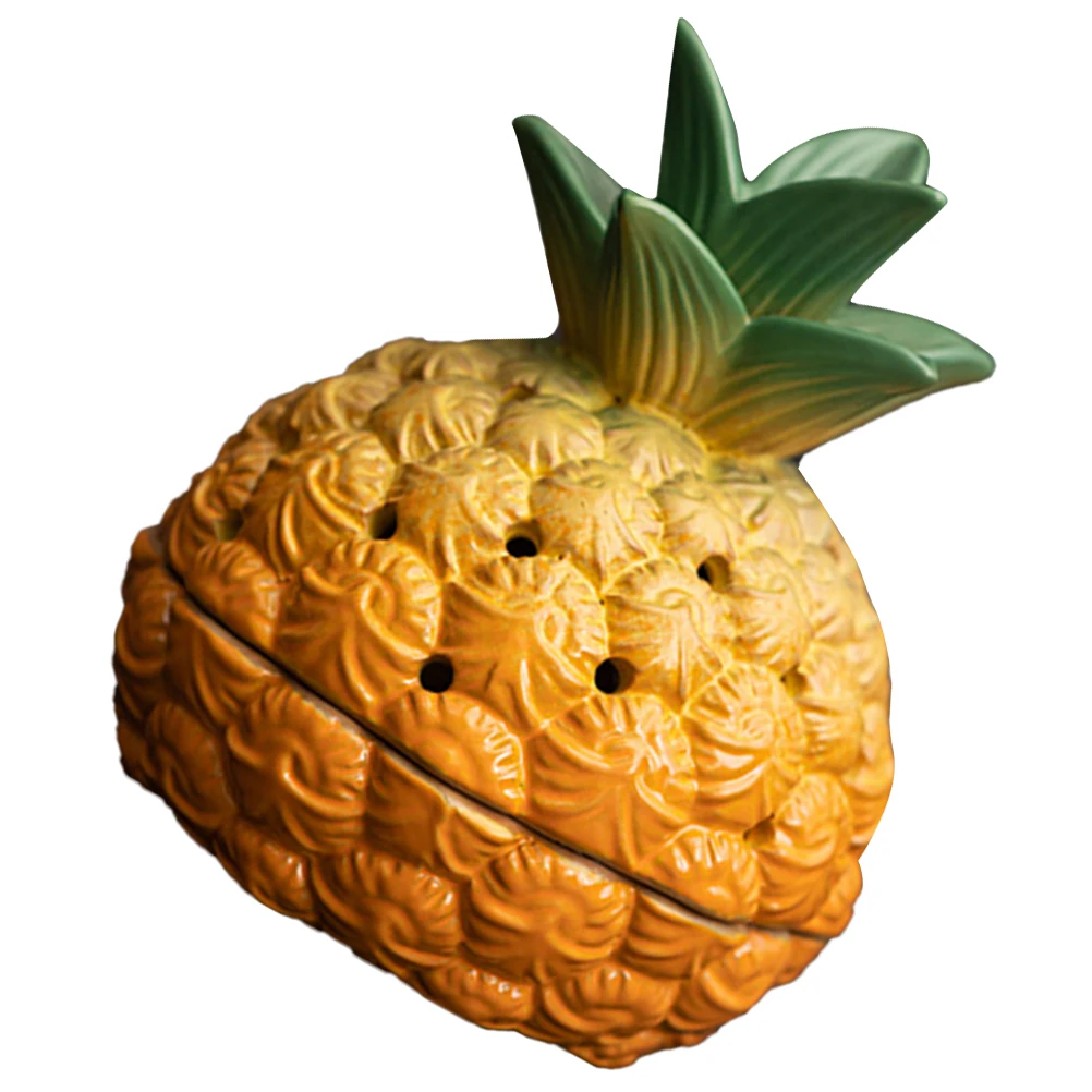 

Pineapple Ceramic Incense Burner Cone Holder Home Decor Incense Cone Burner for Relaxation Aroma Decorative Censer