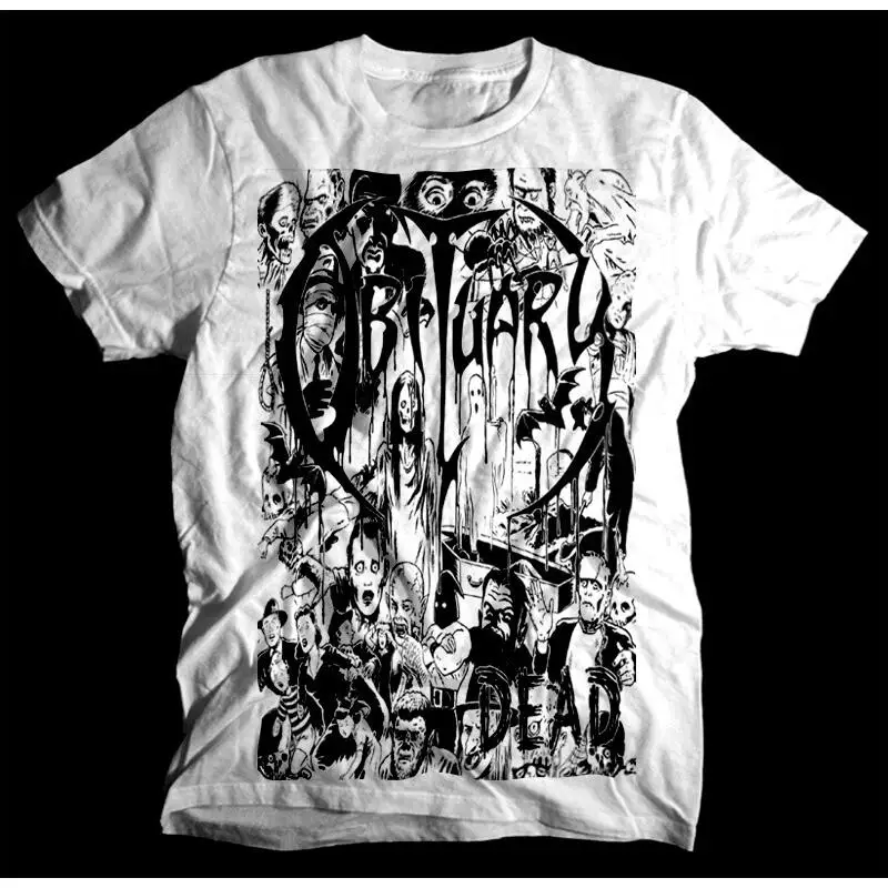 Obituary DEAD T shirt WHITE death metal band