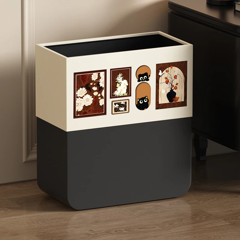 

Ретро-мусорное ведро узкое для дома, гостиной, кухни, спальни, прикроватной тумбочки, ванной комнаты, аксессуар для домашнего декора