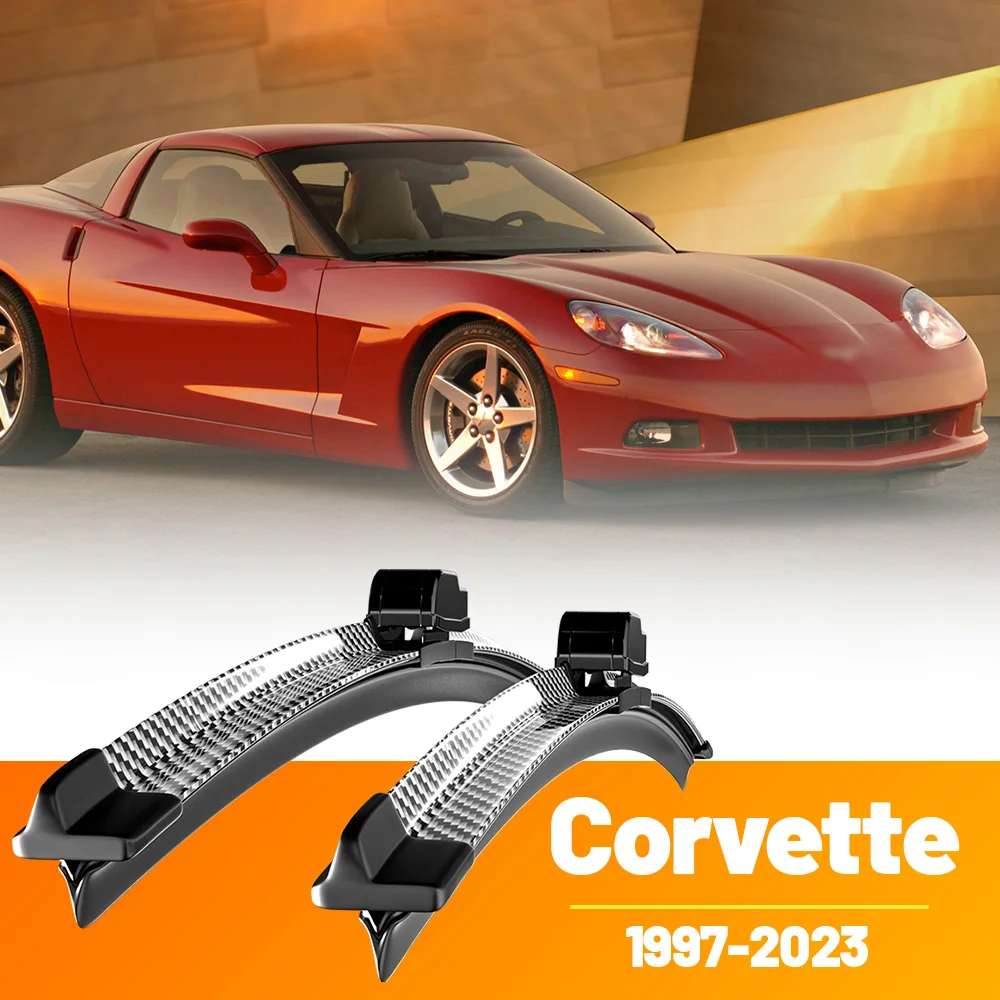 2 stücke Frontscheibe Scheibenwischerblätter Carbon Faser Scheibenwischer Für Chevrolet Corvette C5 C6 C7 C8 1997-2023 2013 2014 2021