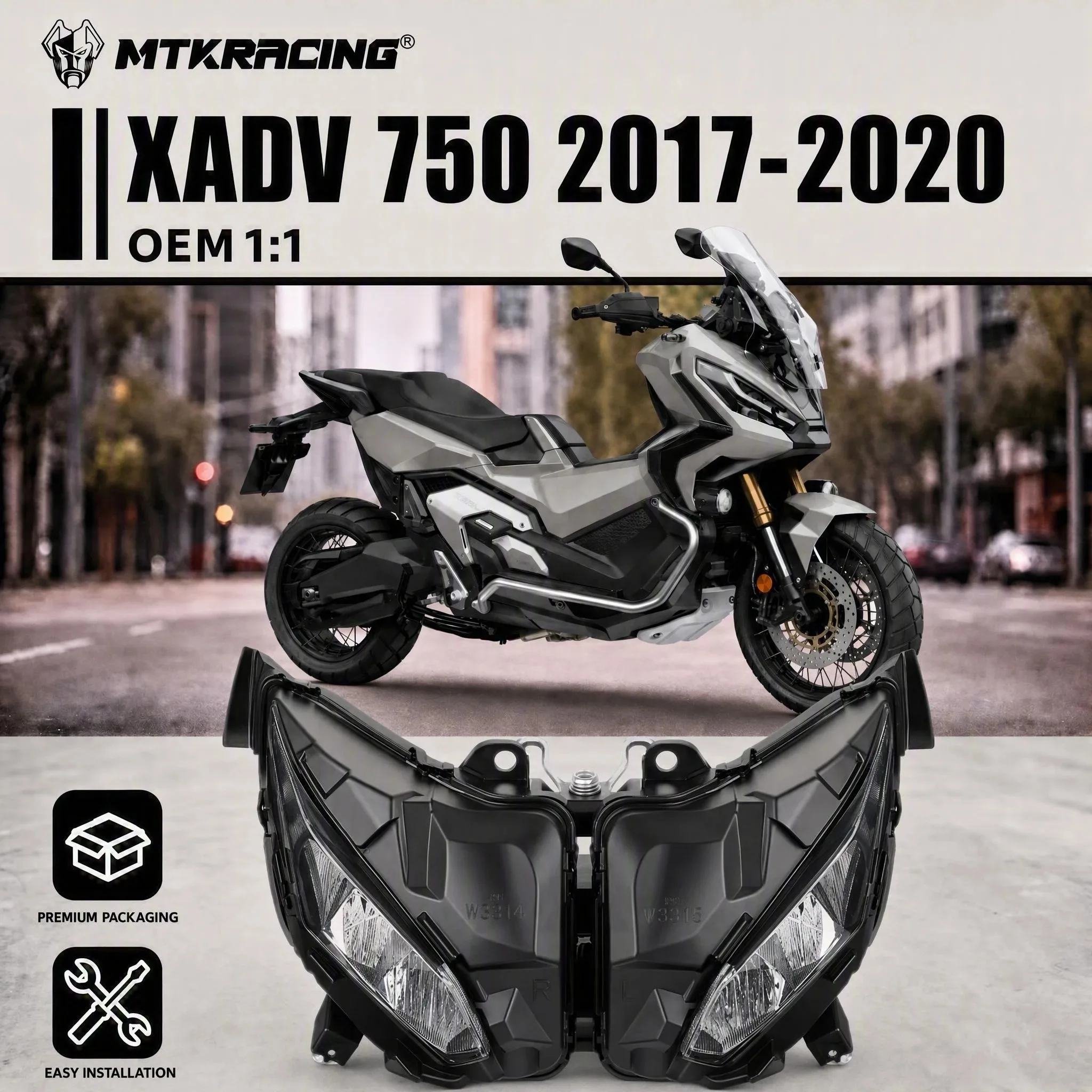 MTKRACING For HONDA XADV 750 2017-2020 Motorcycle Accessories Headlight Assembly Front Head Light Indicator Lamp