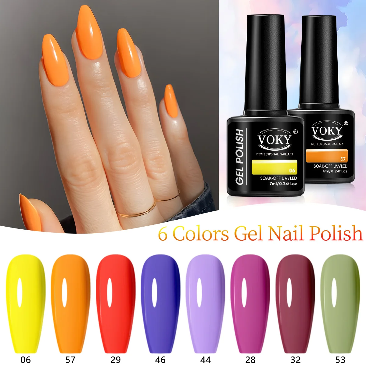 

VOKY 5-piece nail polish set - Long-lasting and / soakable, suitable for DIY nail care and salon use