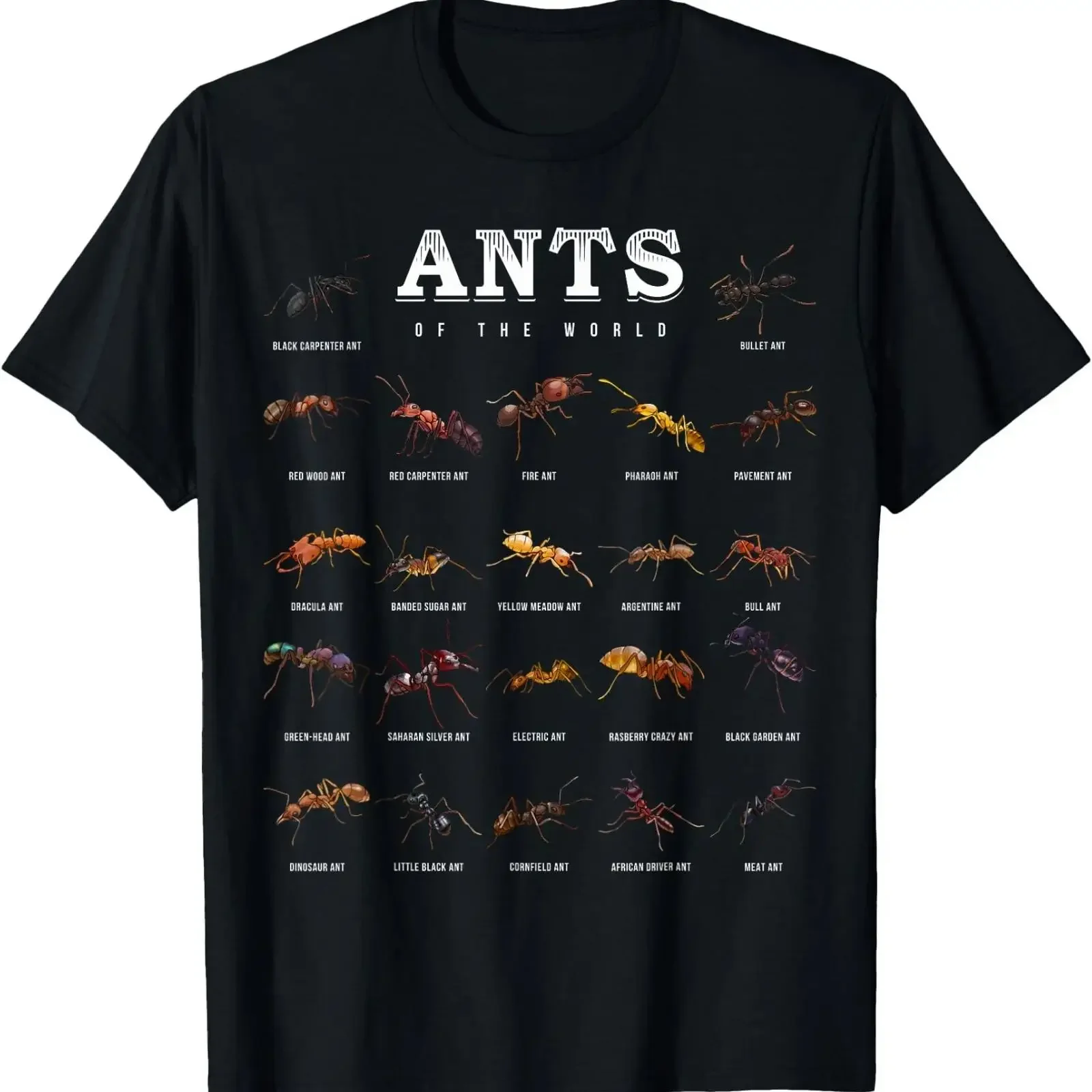 Ants Of The World T Shirt Funny Ant Keeper Image 1 2 vintage Washed designer clothes Breathable Casual Stylish Versatile