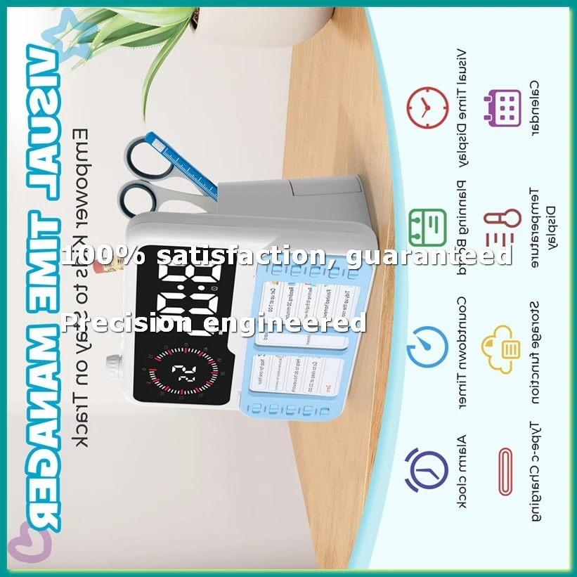 Visual Timer for Kids - Autism & ADHD Time Management Tool with Digital Alarm,Task Chart Planning Board-A09G