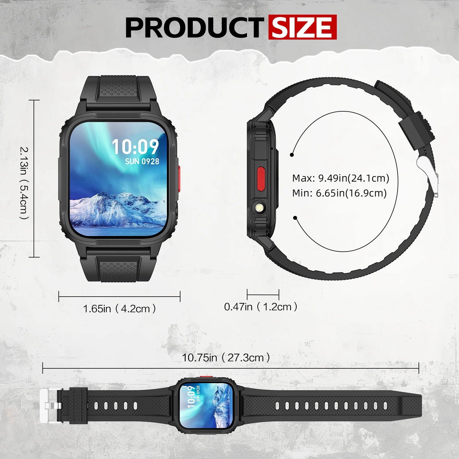 LaNikar Men\'s Smartwatch with Voice Assistant Health Smartwatch Equipped with Heart Rate/sleep Suitable for IPhone and Android