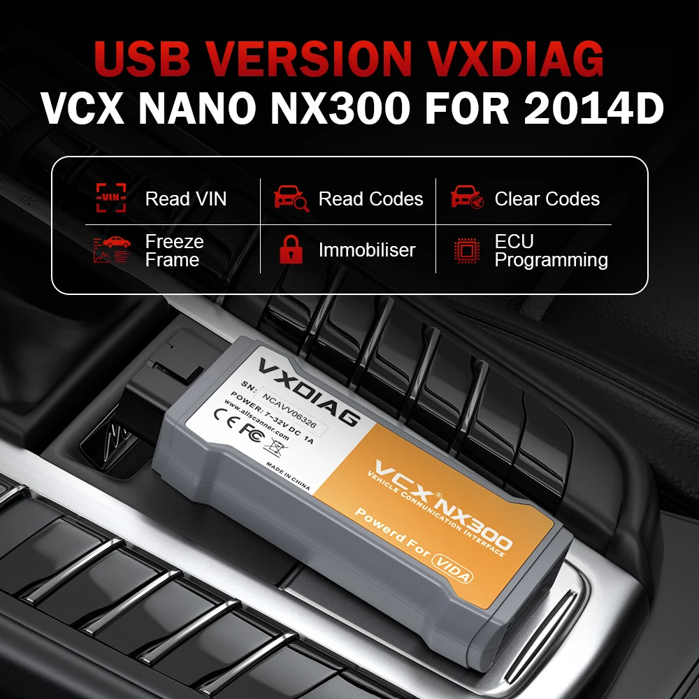 VXDIAG VCX NANO Car OBD2 Scanner Diagnostic Tool NX300 2014D All