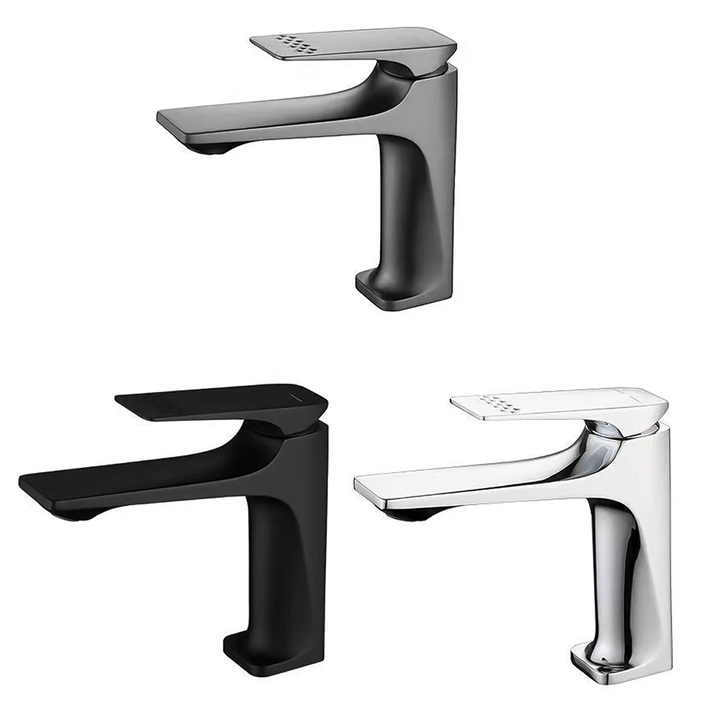 Imagem -05 - Splashproof Square Tap para Pia do Banheiro Misturador Quente e Frio Vanity Sink Parts Arte Moderna