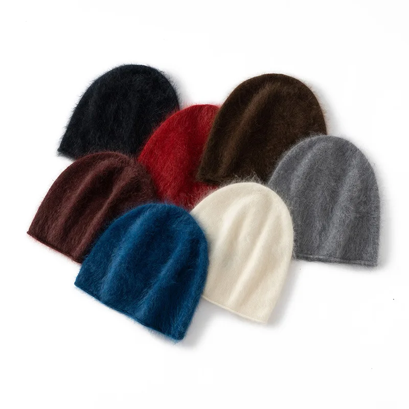 New 100% Cashmere hat Brushed Beanie Unisex Warm Ear Protection Rolled Edge Slouchy Knit Cap gifts for woman gifts for man