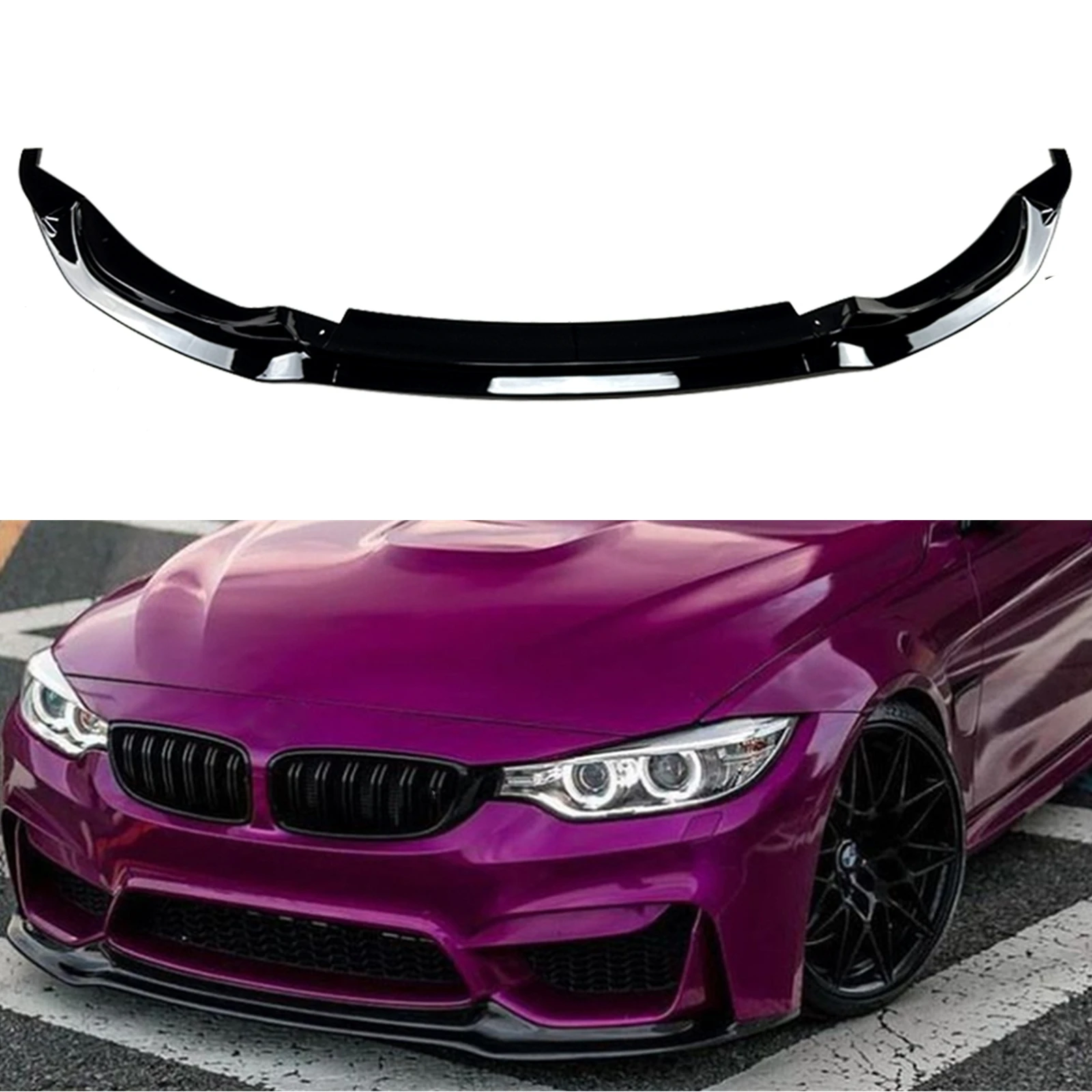 Car Front Bumper Spoiler Lip Lower Blade Flare Splitter For BMW M3 F80 4 Door Sedan OEM M4 F82 F83 2015-2020