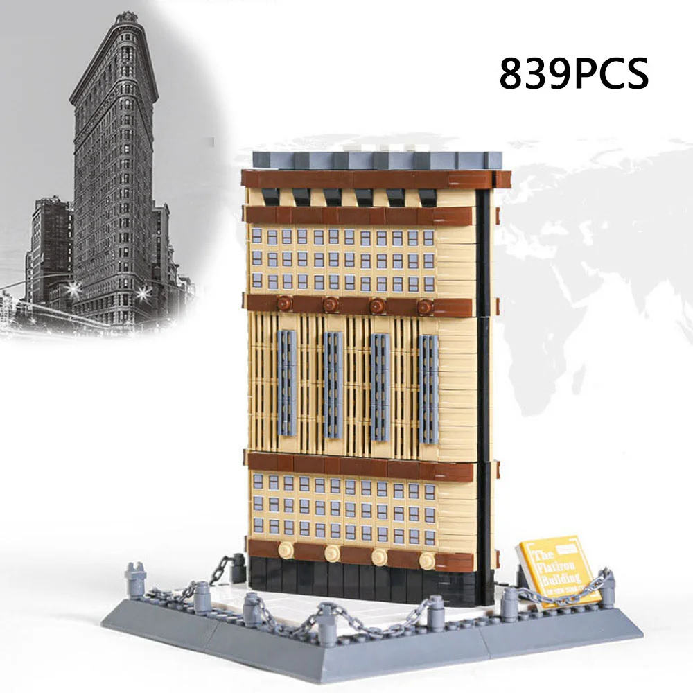 

Creative United States Fuller Flatiron Building Block Construction Model Bricks New York Modern Architecture Toys For Gift