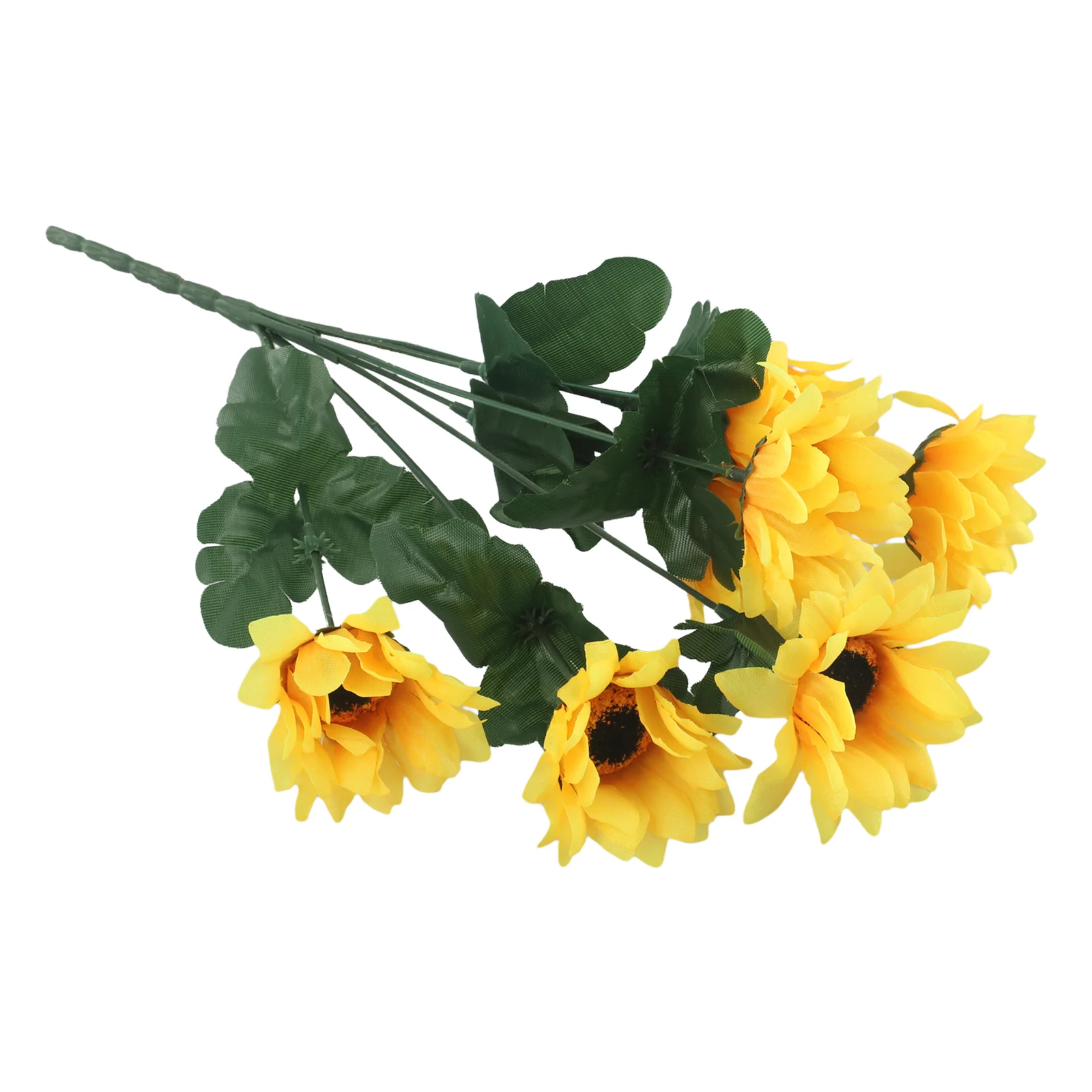 Simulated Sunflower Bouquet 7 Heads Wedding Party Decor 30cm Silk Plastic Artificial Flower For Home Office Table Centerpiece