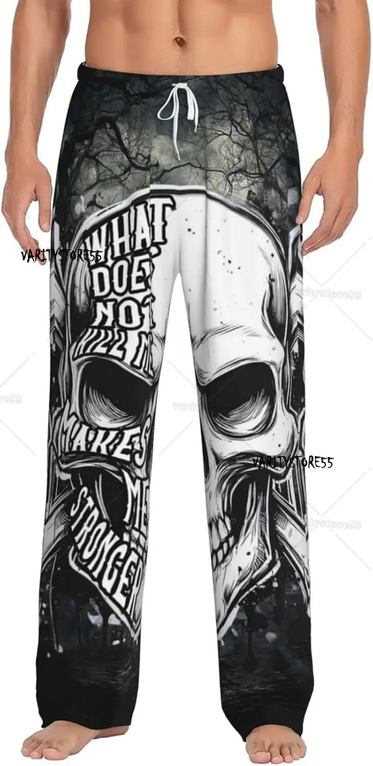 

Skull Soft Men's Pajama Pants with Pockets Breathable Sleep Lounge Pants Lightweight Sleepwear for Relaxation