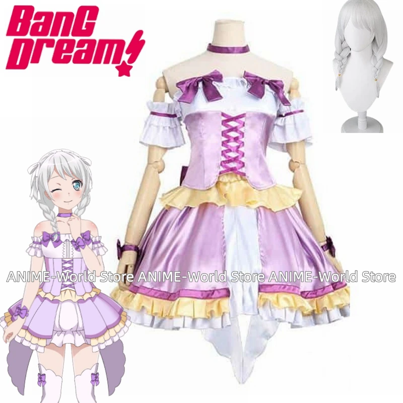 

BanG Dream Pastel Palettes Wakamiya Eve Косплей Костюм Парик Косплей Костюм