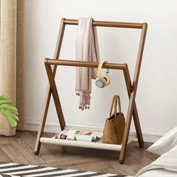 Simple Folding Coat Rack Floor Clothes Rack Temporary Bedside Storage Clothes Storage European-Style Clothes Rack