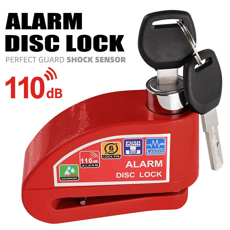 

Disc Brake Lock Alarm Electric Motorcycle Alarm Lock Brake Disc Security Lock Waterproof Reminding Rope