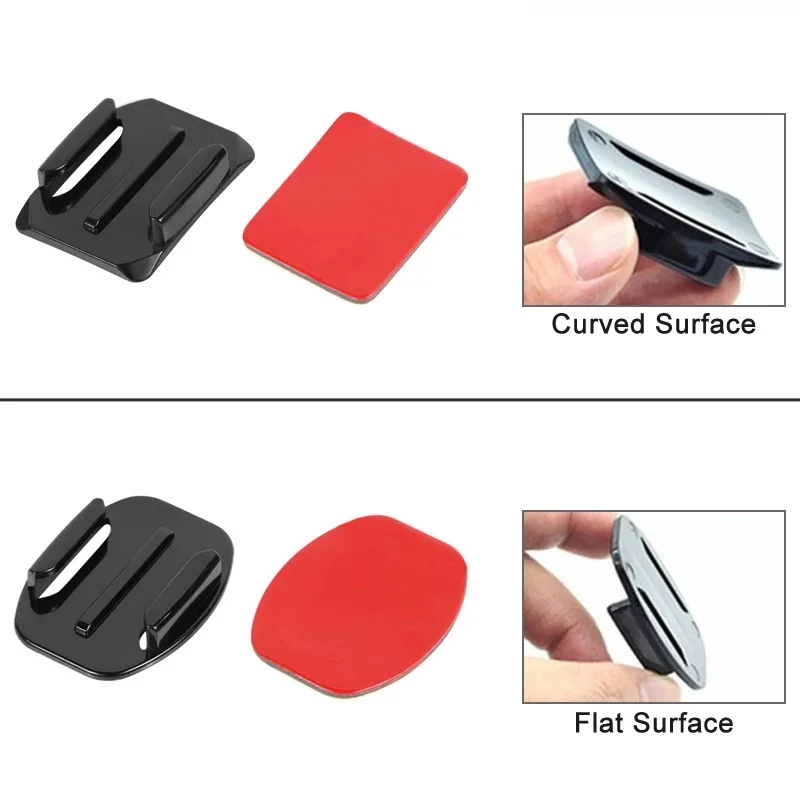 GoPro Heroアクセサリー用接着マウント、曲面/平面ステッカー、粘着パッド、ヘルメット用、GoPro、Insta360 X3、DJI Osmo Actionカメラ対応