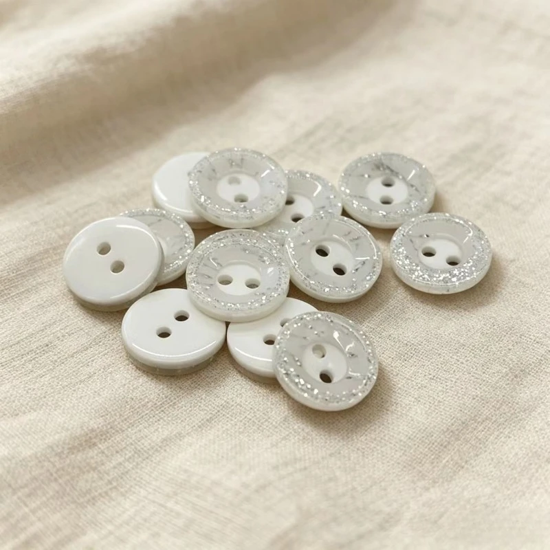 50pcs Resin 2 Holes buttons the wholesale Pearl color for the shirt the children\'s clothes 12mm