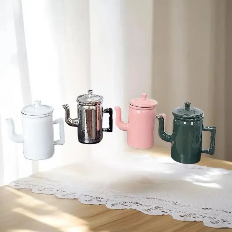 غلاية بيت الدمية الصغيرة 1:12 مع غطاء، ملحقات المطبخ للمنزل المصغر، ألعاب لعب الأدوار للأطفال، هدايا للاستخدام بنفسك #2