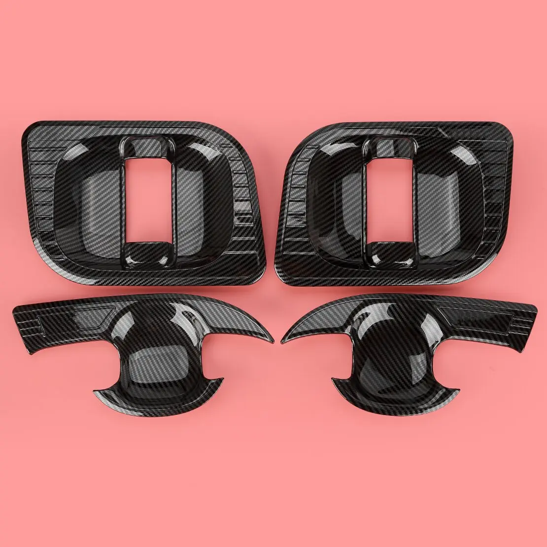 

Car Exterior Door Handle Bowl Cover Trim Set Fit For Toyota Hiace 2019 2020 2021 2022 2023 2024 Carbon Fiber Style ABS