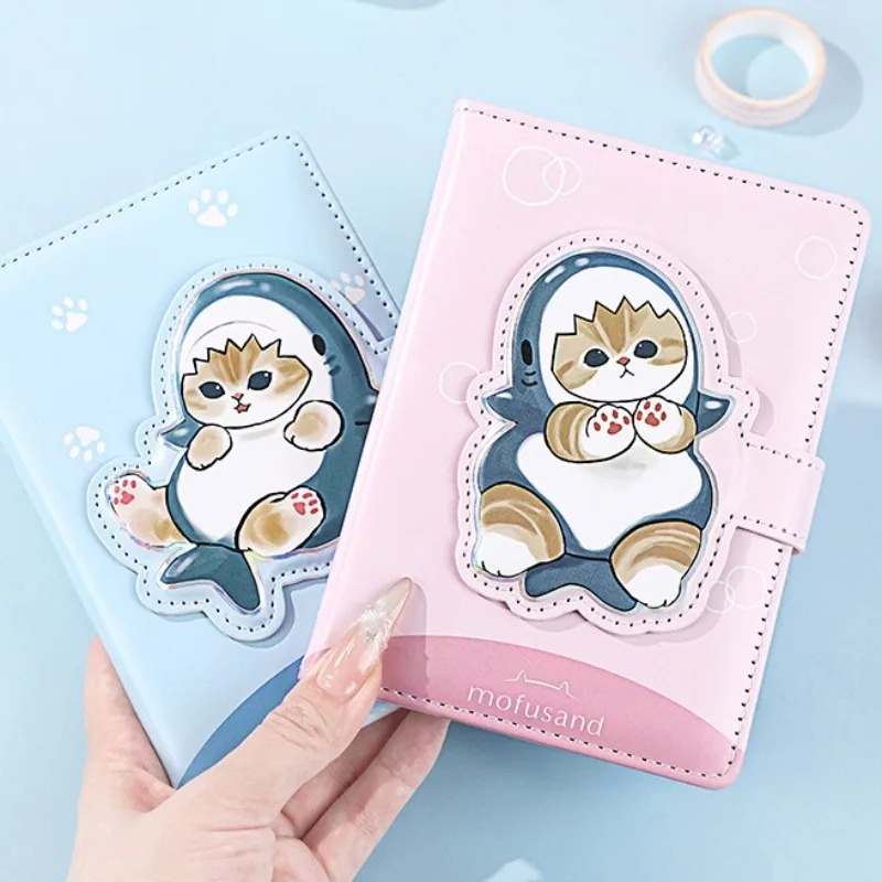 Набор из 2-х блокнотов Mofusand A6 с цветными внутренними страницами, обложкой из искусственной кожи и магнитной застежкой для студентов