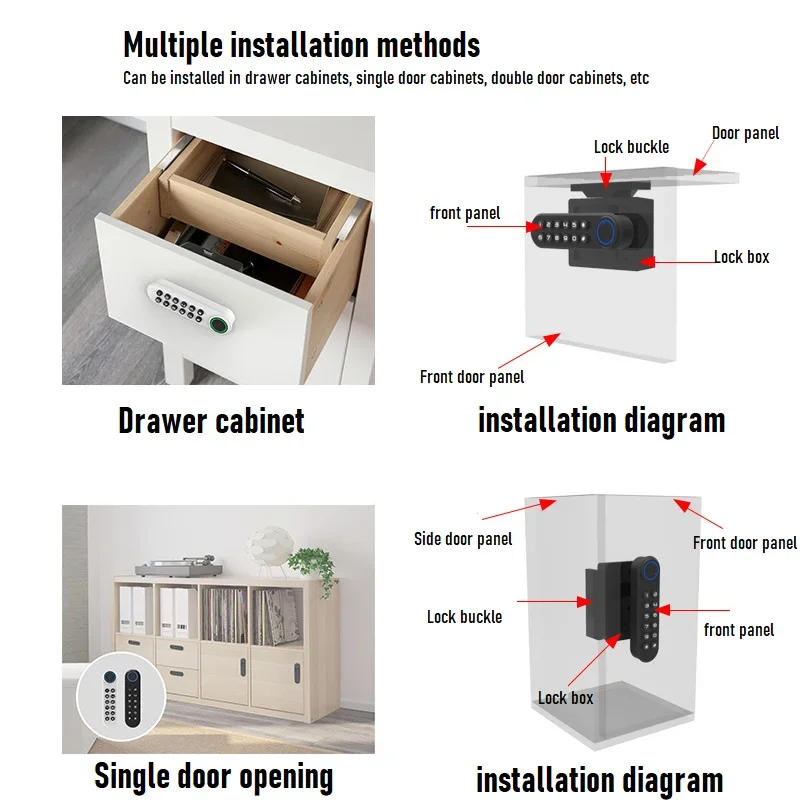 Smart Drawer Lock Keyless Fingerprint Lock Digital Electrical Locks for Sauna Gym Office Cabinet Locker Password Cabinet Lock