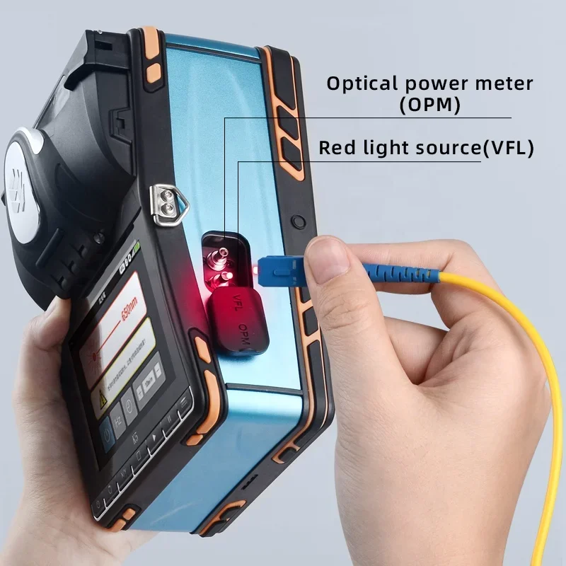 Factory supply fiber optic fusion splicer K5 core alignment with 6 mortors opm vfl touch screen fusion splicer