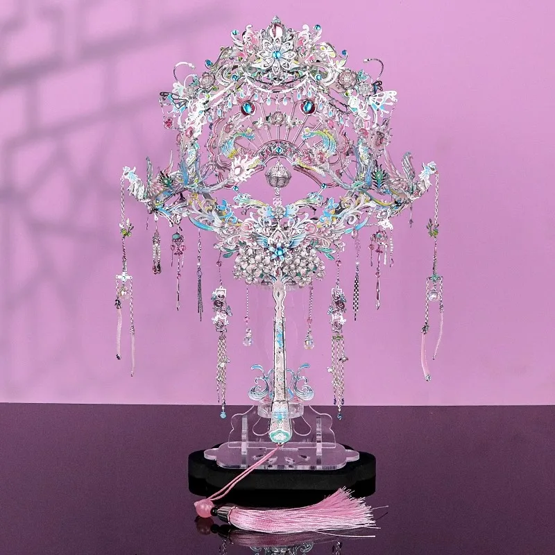 Gangda Fendai Silver Phoenix Crown DIY Handmade Materials Guofeng Assembled Model 3D Three-dimensional Metal Puzzle Wedding Gift
