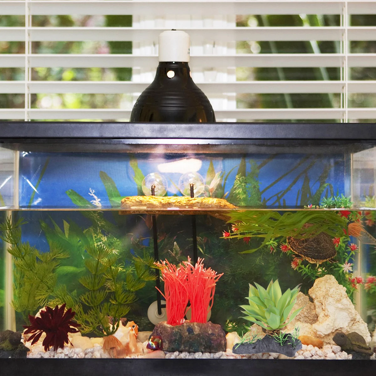 

Simulated Aquatic Plants Green Artificial Reptile Terrarium Decor For Pet Turtle Fish Tank Succulents Ornament Simulation Plant