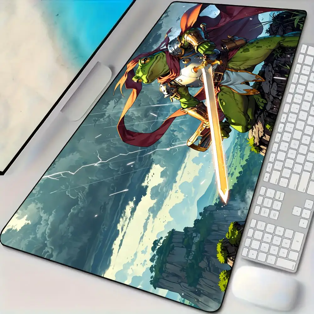 

Unique frog warrior anime Mouse Pad Desk Mat with Stitched Edge non-Slip rubber base pc accessories Gaming mat magic playmat