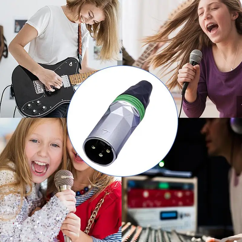 XLR Connectors 3 Pin Male Connectors XLR Audio Male Jack  Audio Equipment with Chrome Plating Professional XLR-F Socket Plug