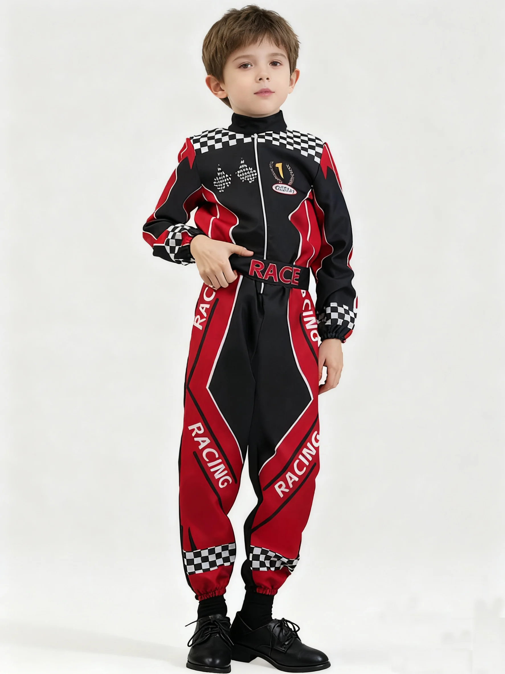 Costumes de pilote de course pour garçons, combinaisons de cosplay pour enfants, tenues de scène pour campus, ensemble pour anniversaire et fête d'Halloween