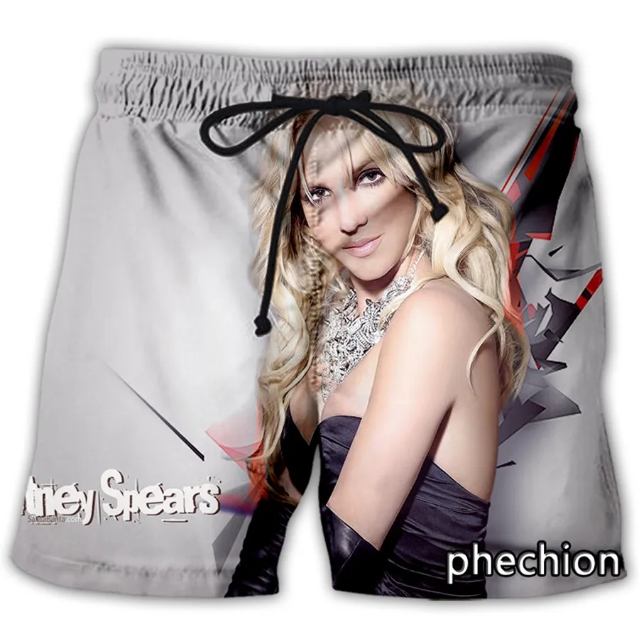 phechion New Fashion Men/Women Britney Spears 3D Print Casual Shorts Novelty Streetwear Men Loose Sporting Shorts L70