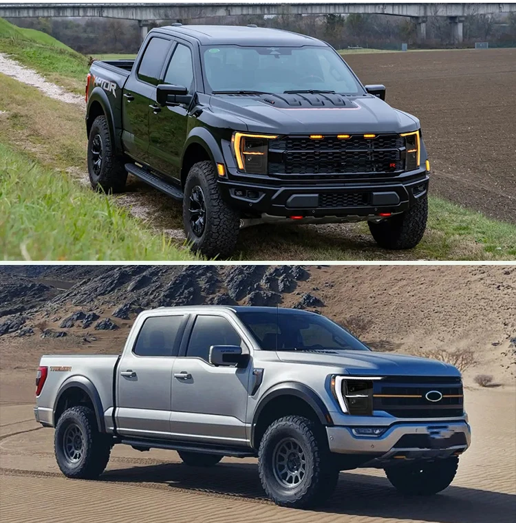 المصابيح الأمامية لـ F150 2021-2024 مع ترقية تحسين إشارة الانعطاف المتتابعة المتتابعة LED