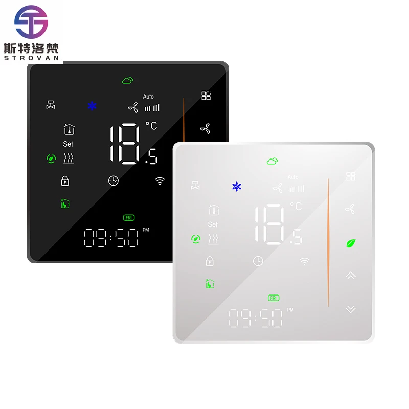BAC-006 Smart Programmable 220V/24V 3-Speed Fan Heating & Cooling 2-Pipe  Wi-Fi Thermostat for Home School & Hospital Use