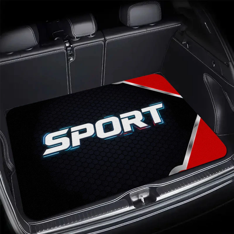 VIKAMA Racing Sport Trunk Mat Wear Resistant Stain Resistant Universal Cargo Liner Car Interior Mat