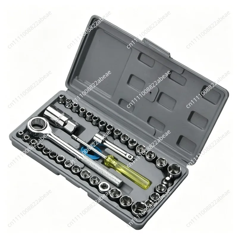 Car Repair Hand Tool Set 40PCS 3/8 Inch Ratchet Wrench Set Socket Wrench Combination Tool Set