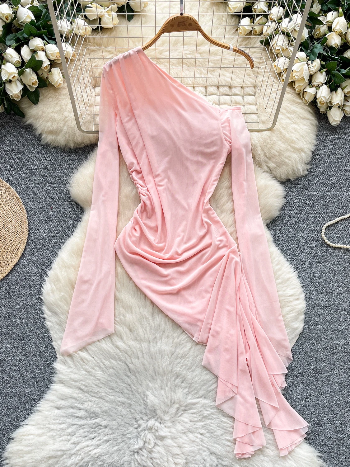 Oulder Bared Long Sve T-shirt femme avec Sa Me Pure Desire Sle trajet taille haute jupe trapèze saison d'été