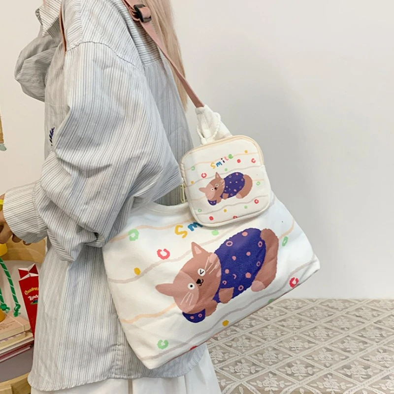 

Large Capacity Versatile Shoulder Bag Niche Fresh and Fashionable Slanted Shoulder Bag Casual Simple and Popular Tote Bag