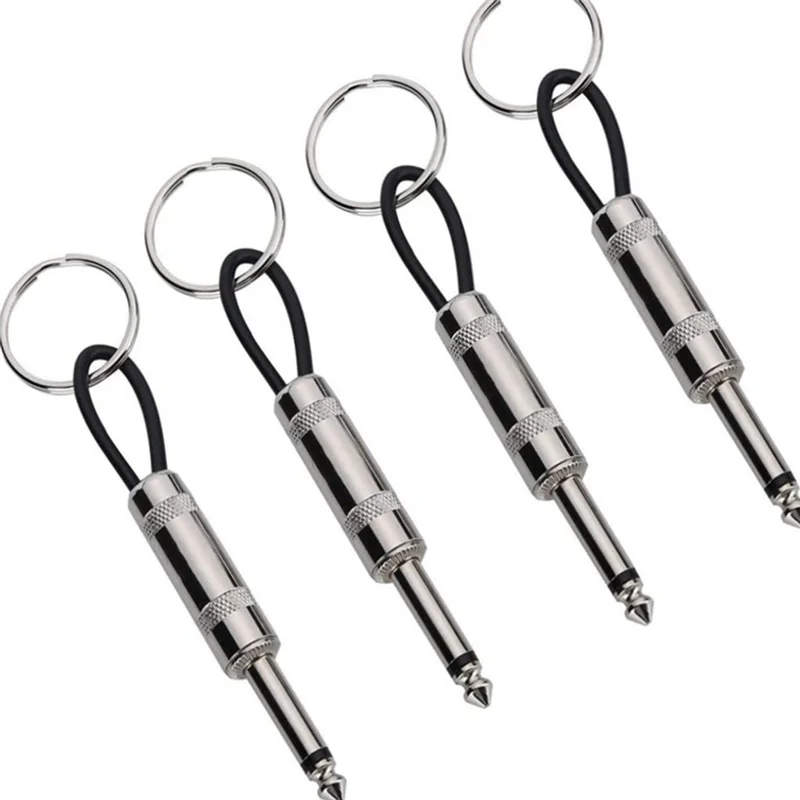 8Pcs Guitar Plug Keychain,Guitar Plug Keyring,For Marshall Key Holder Wall Mounted 12Cm/4.7Inch, 6.35Mm Audio Plug