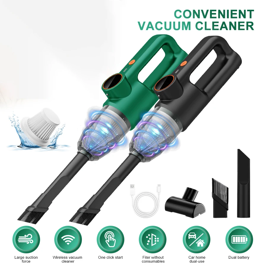 New Car Vacuum Cleaner Portable Super Powerful Small Handheld Wireless Strong Suction Electric Vacuum Dust Collector