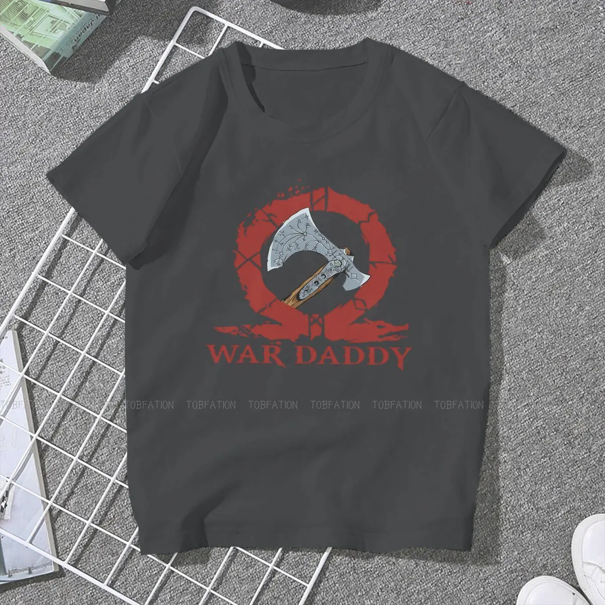 Daddy O Collar TShirt God Of War Kratos Pure Cotton Basic T Shirt Woman's Tops 4XL Hot Sale