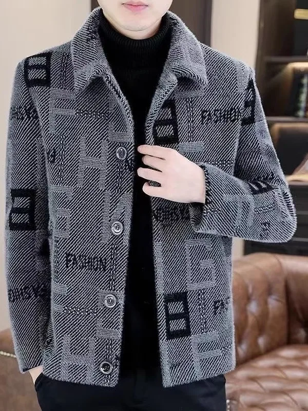 

Мужское шерстяное пальто, осенне-зимнее новое пальто высокого класса или Thiened, повседневная теплая верхняя одежда из полиэфирного волокна, свободная посадка