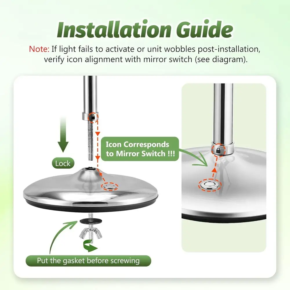 Miroir de maquillage éclairé 9 avec grossissement 20X/1X, chargement de base et miroir de courtoisie à éclairage réglable en 3 couleurs pour un usage domestique