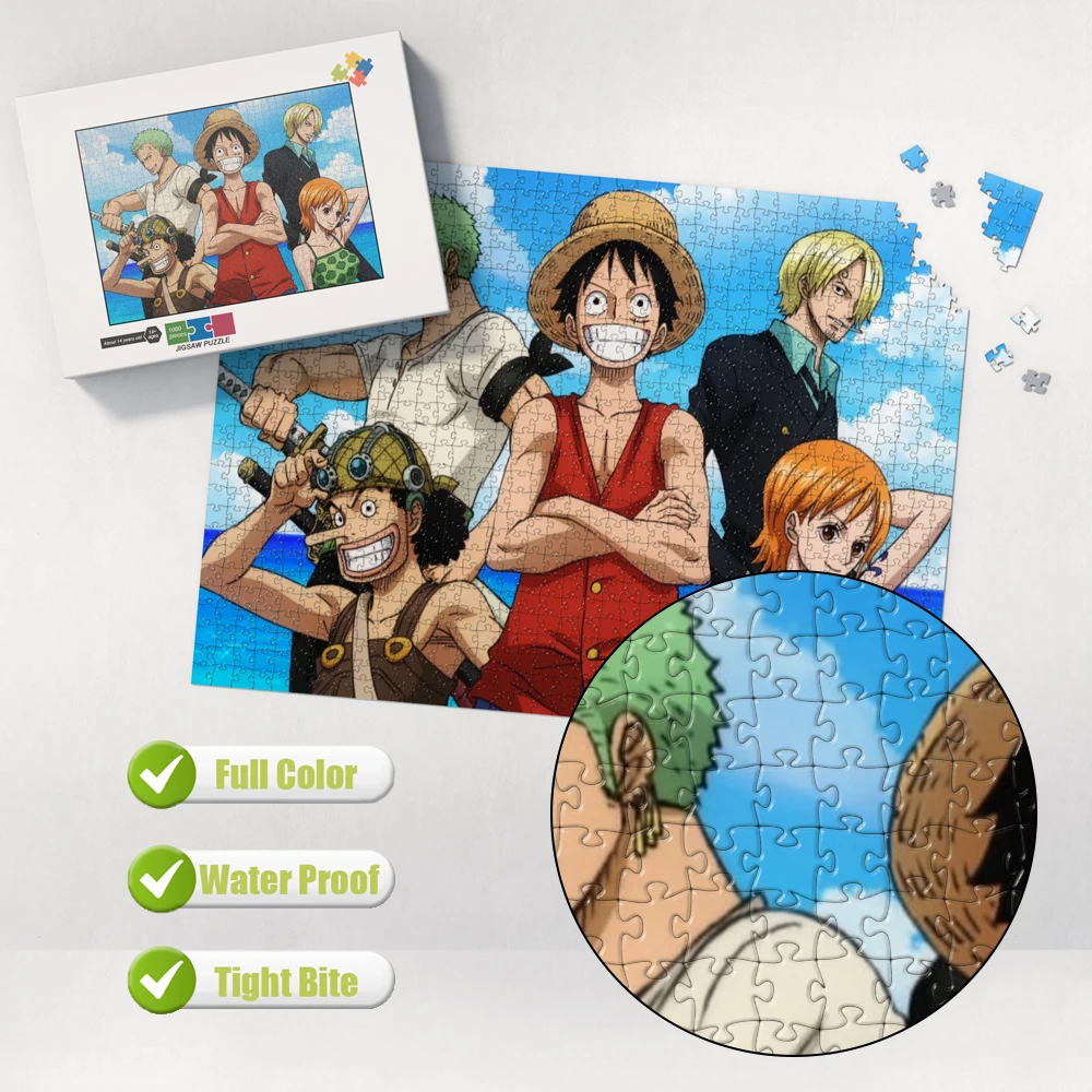 Gioco di puzzle anime One Piece Multi-specifica Personalizza Puzzle personalizzati Miglior regalo per la famiglia Giocattolo Montessori