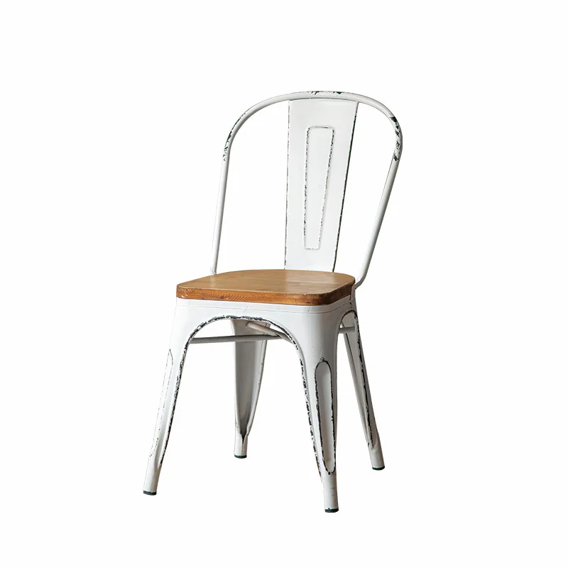 

American industrial wrought iron leisure chair old coffee milk tea shop stool retro restaurant bar outdoor chair