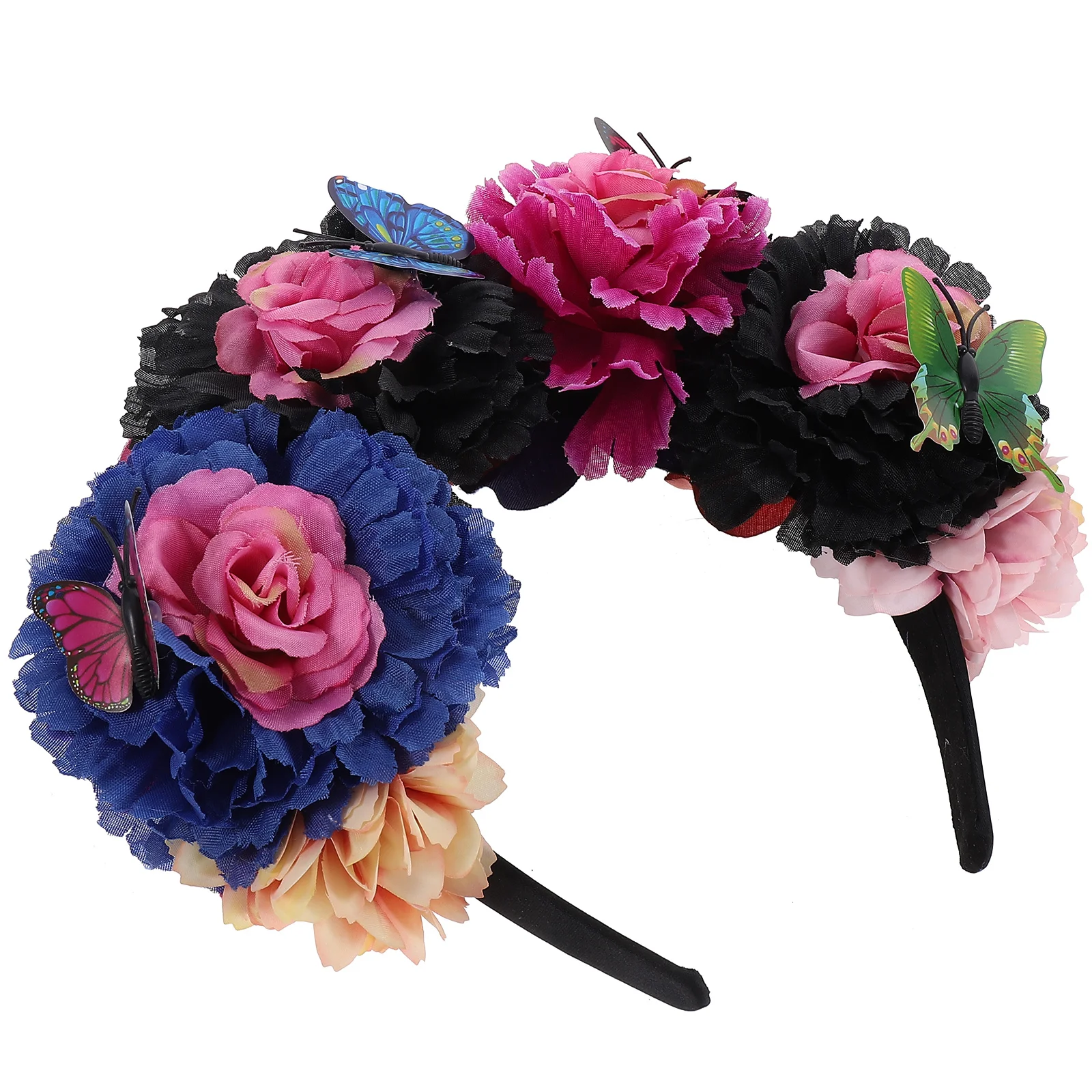 

Headpiece Butterfly Headband Decoration Mexican Hair Accessories for Women Girl Flower Crown Woman Crowns