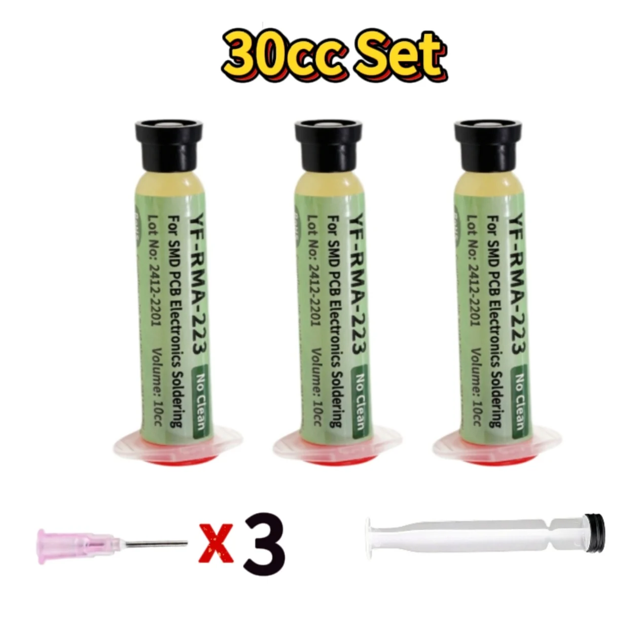 YF-RMA-223 Soldeerpasta 10CC Naaldbuis Type Rosin Soldeer Flux Reparatie Lassenolie voor Telefoon PCB BGA SMD Rework